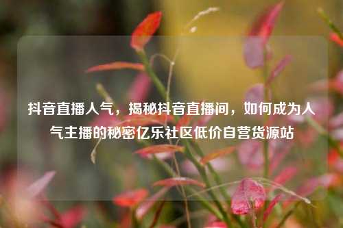 抖音直播人气	，揭秘抖音直播间，如何成为人气主播的秘密亿乐社区低价自营货源站  第1张
